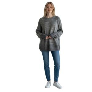 Michael Kors Oversized Gray Knit Sweater Womens Cotton Wool Slouchy Lightweight